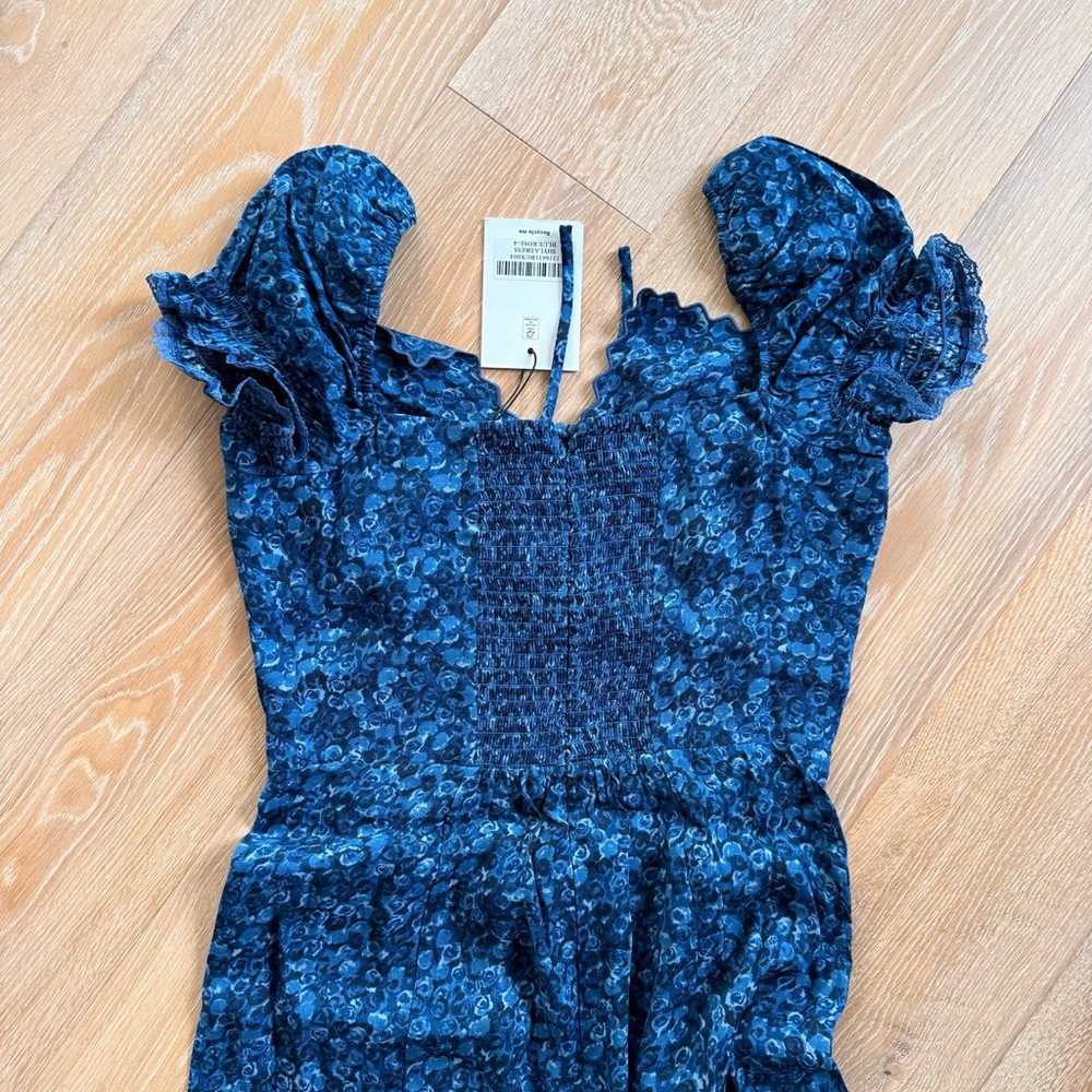 Reformation Shyla Blue Rose Midi Dress - Picture 6 of 10